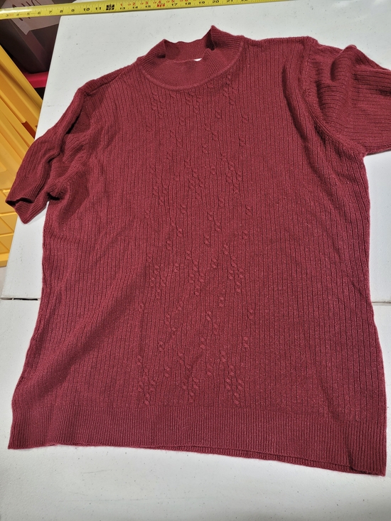 villager Sweaters - Villager Ribbed Mock Neck Sweater in Red Large Like New